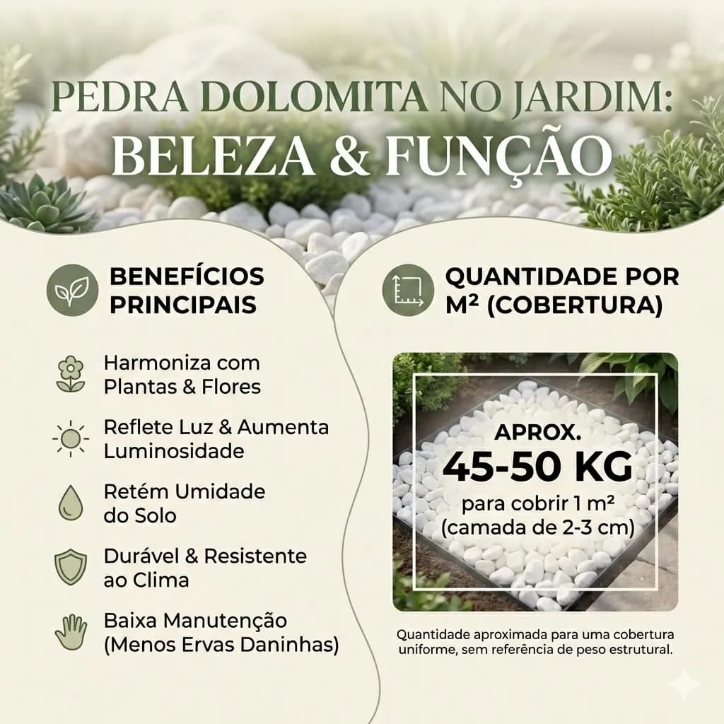 30kg Pedra Dolomita Branca Seixo Natural Para Jardim Cm 2-5 Branco 2 Cm 5 Cm