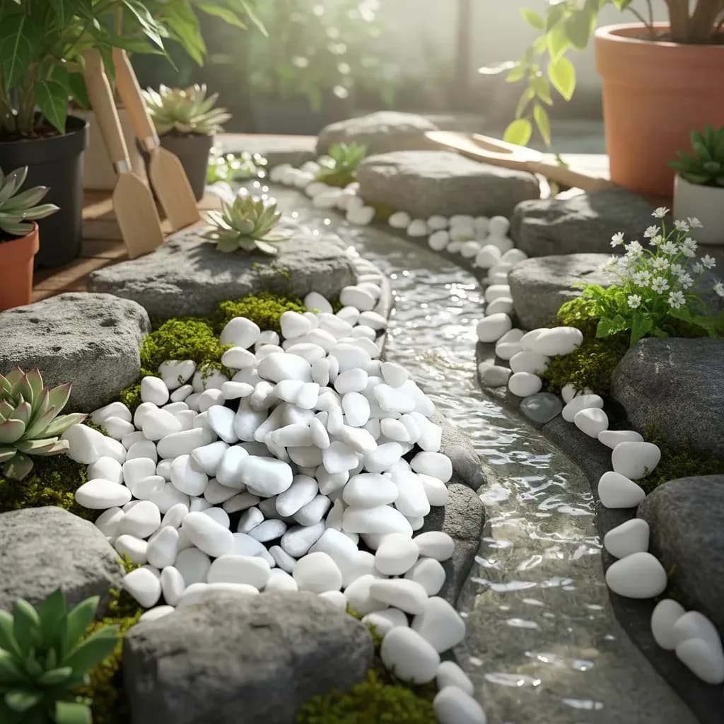 30kg Pedra Dolomita Branca Seixo Natural Para Jardim Cm 2-5 Branco 2 Cm 5 Cm