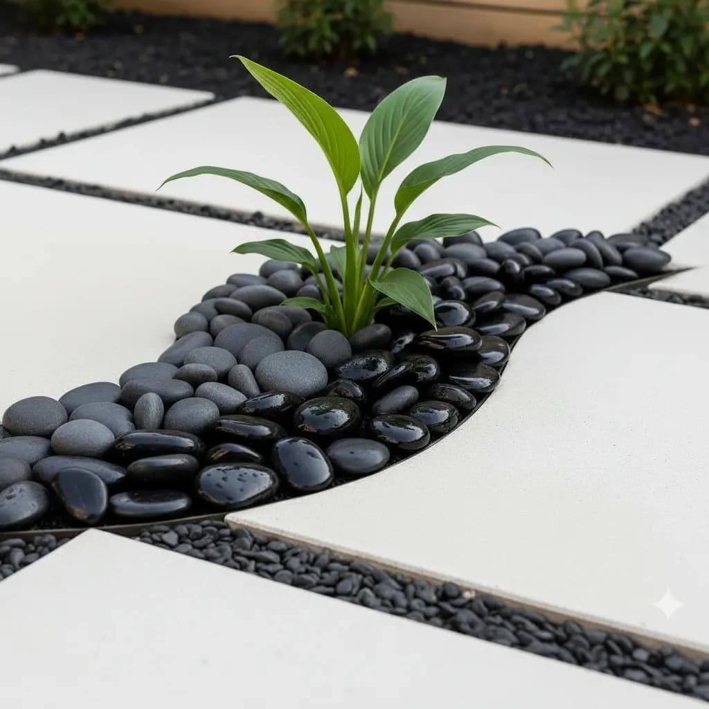 2kg Seixo Preto Natural Pedra De Rio Para Paisagismo Jardim Preto 2 Cm 8 Cm